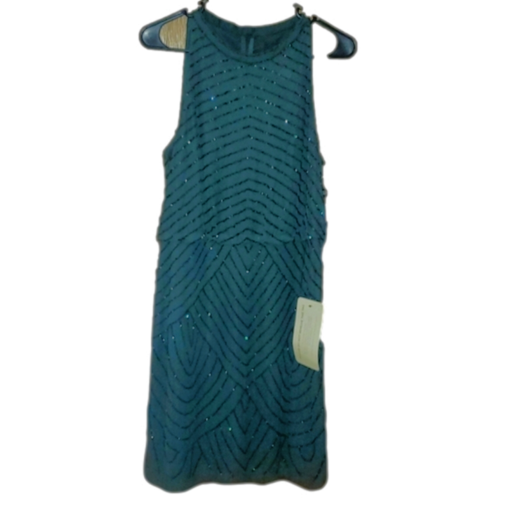 Adrianna Papell emerald cocktail dress sz 12